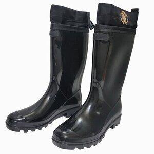 Roberto Cavalli Boots Black Rubber Rain 35
